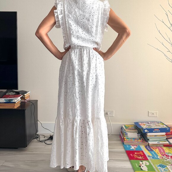 Ralph Lauren Authentic White Long Dress Women Size M - Picture 2 of 10